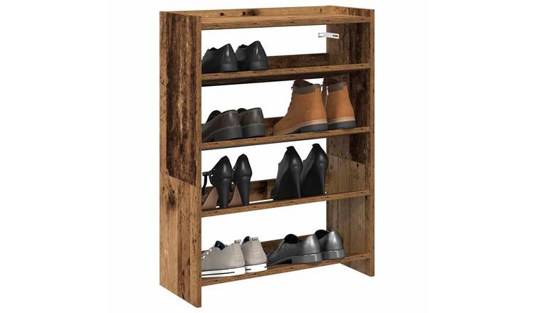 Walplus Engineered Wood Shoe Rack - Old Wood - 60 x 25 x 81 cm