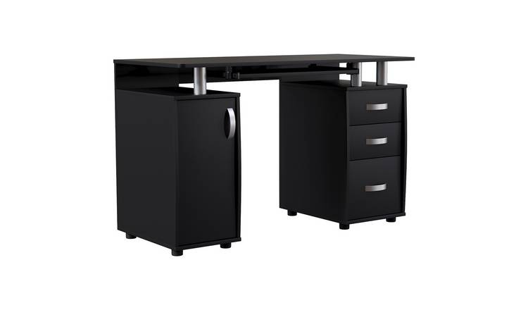 Vida Designs Otley 3 Drawer Computer Desk - Black