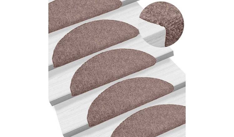 Walplus Pack of 30 Half Round Stair Mats - Light Brown - 56 x 17 cm
