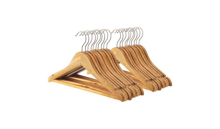 Harbour Housewares Wooden Children's Hangers - Brown - Pack of 20