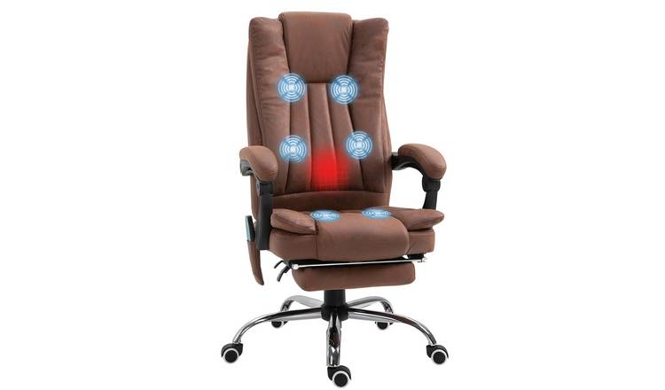Vinsetto Microfibre Reclining Computer Desk Chair - Brown