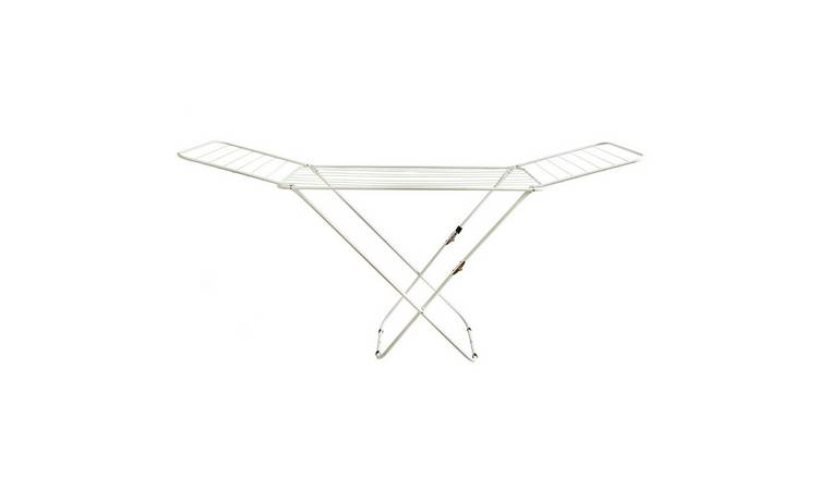 Home Vida Winged Folding Clothes Airer - White