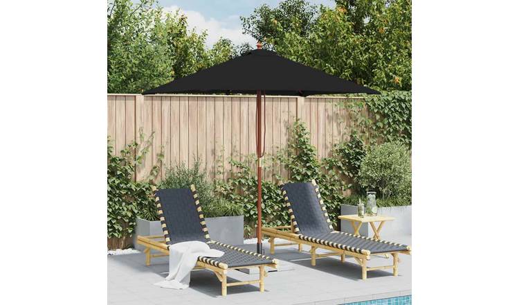 Walplus Garden Parasol - Black - 150 x 200 x 235 cm