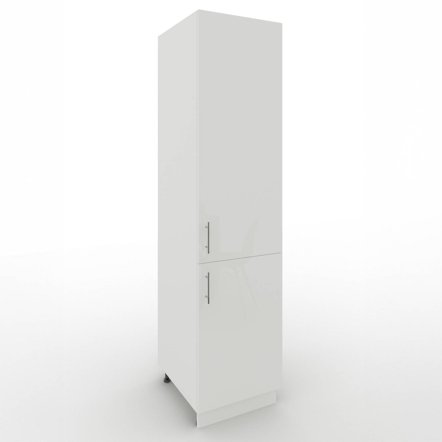JD Greta 500mm Adjustable Leg Tall Larder Cabinet with 2 Doors - White Gloss - Image 1