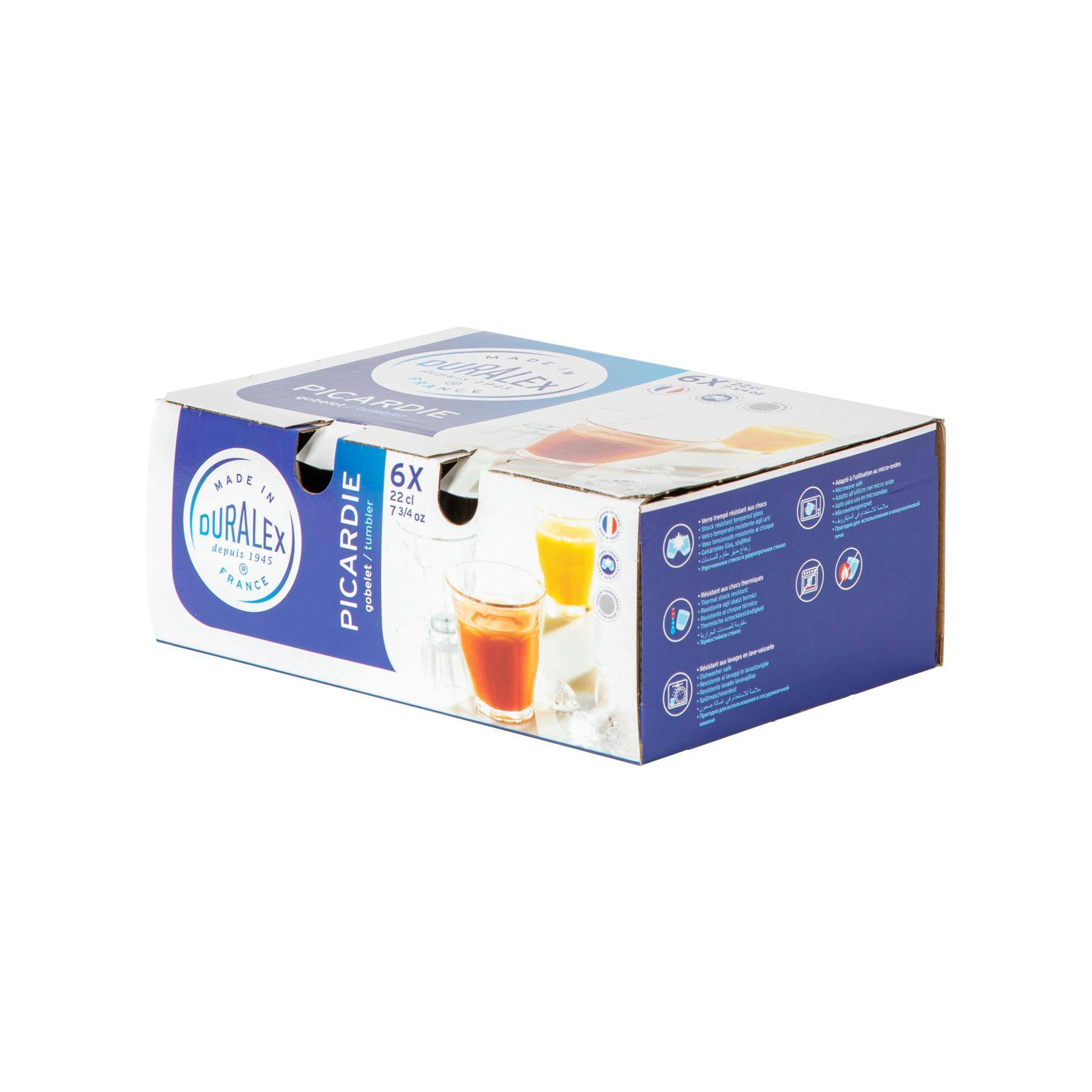 Duralex Picardie 220ml Drinking Glass Tumblers - Pack of 6 - Image 2