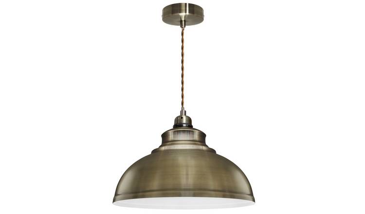 Energy Light Bulbs Bowl Metal Ceiling Pendant Light - Antique Brass