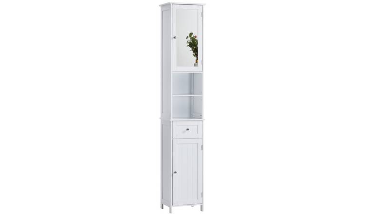 Bath Vida Priano 2 Door Tall Cabinet With Mirror - White
