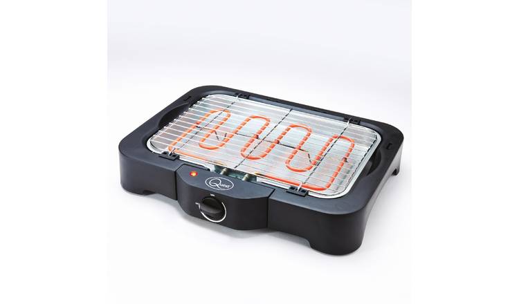 Quest Smokeless Electric BBQ Grill With Grill Plate - Black