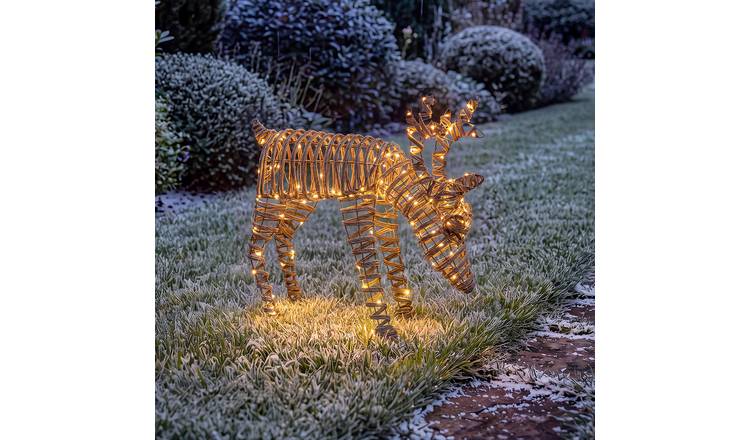 Charles Bentley Small Rattan Light Up Reindeer