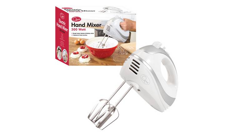 Quest Electric Hand Mixer 300W With 5 Speeds In Turbo  White.