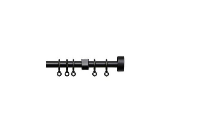 New Edge Blinds 13-16mm Black Extendable Stud Curtain Pole - 120cm - 210cm