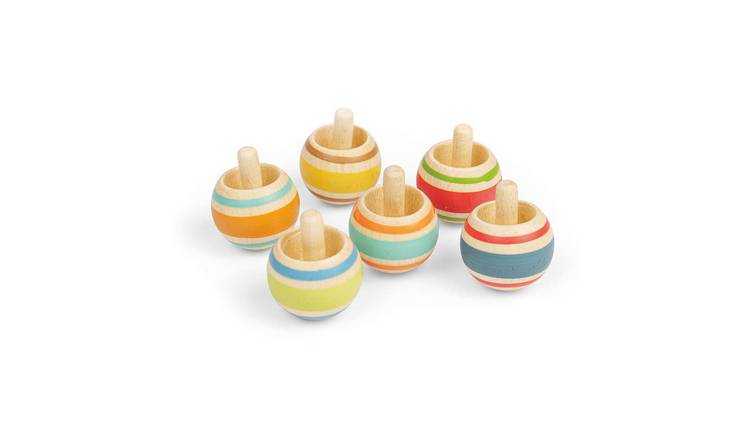 Bigjigs Toys  Spinning Tops (Pack of 6) - 3 Years +