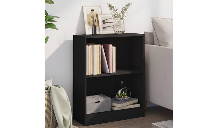 Walplus Engineered Wood Bookshelf - Black - 60 x 24 x 76 cm