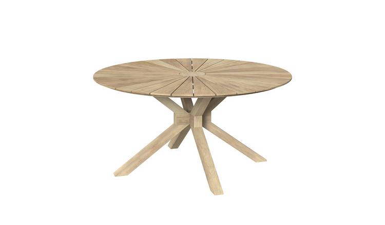 Charles Bentley Delgada Acacia Round Dining Table with Sundial Top - Brown