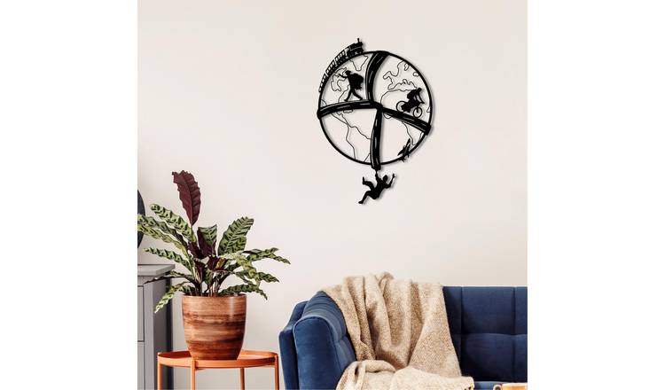 Decortie Metal Wall Art Free Soul - Metal Typography Wall Hanging - Black