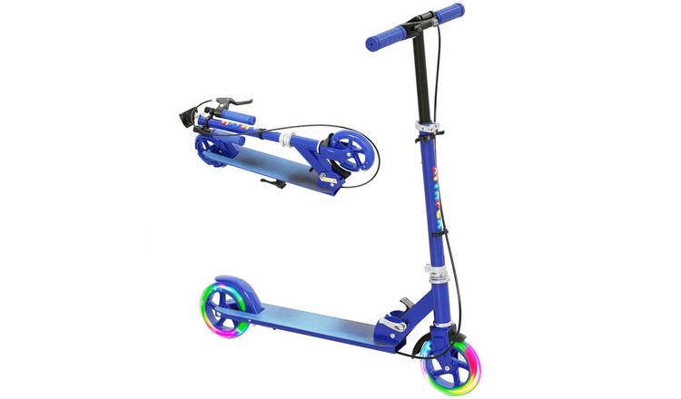 AIYAPLAY 3 to 8 Years Folding and Adjustable Light Up Kick Scooter – Blue