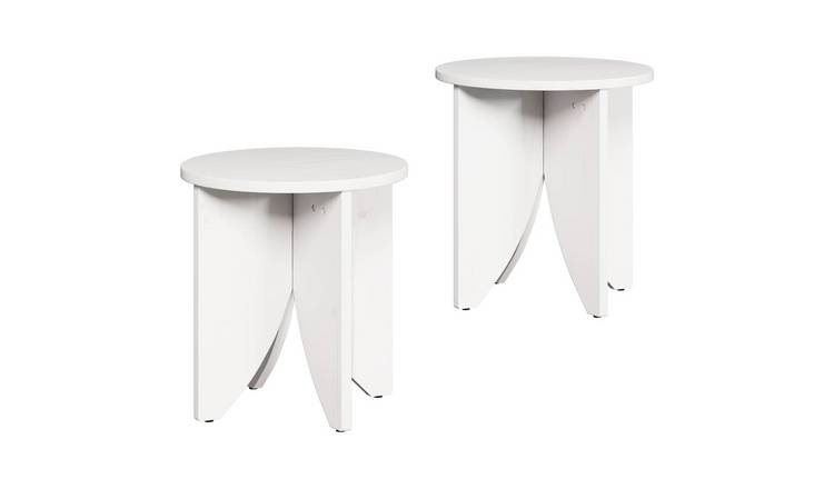 Walplus Pack of 2 Coffee Table - White - 41.5 x 41.5 x 44 cm