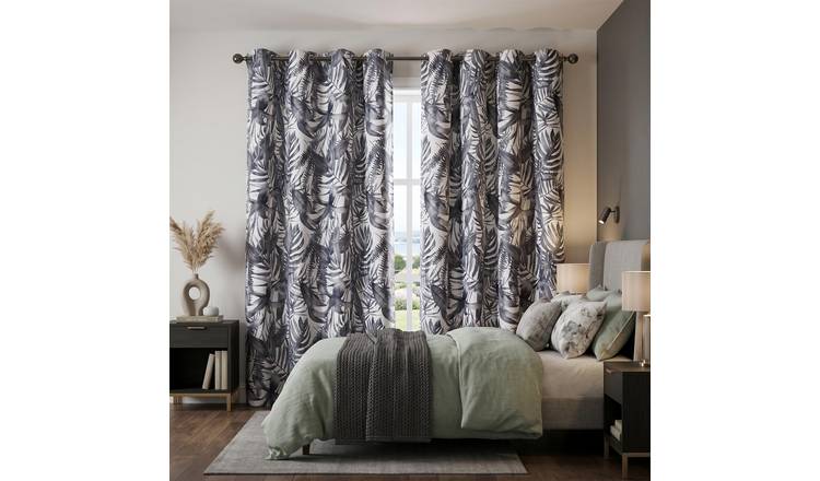 Luxury Living Mala Room Darkening Eyelet Curtains 168cm x 137cm - Charcoal