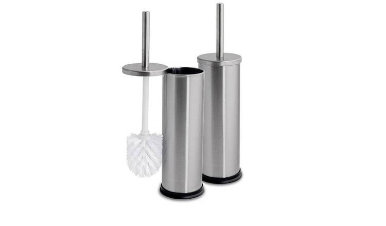 Harbour Housewares Round Toilet Brushes - Brushed - Pack of 2