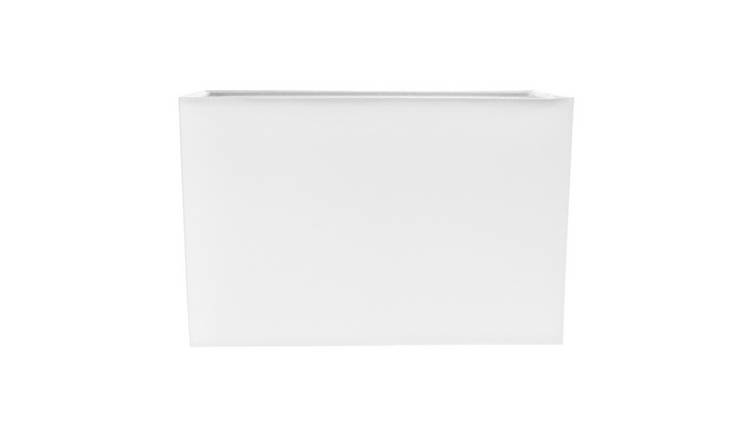 Happy Homewares White Linen Fabric Rectangular Lampshade - 29cm