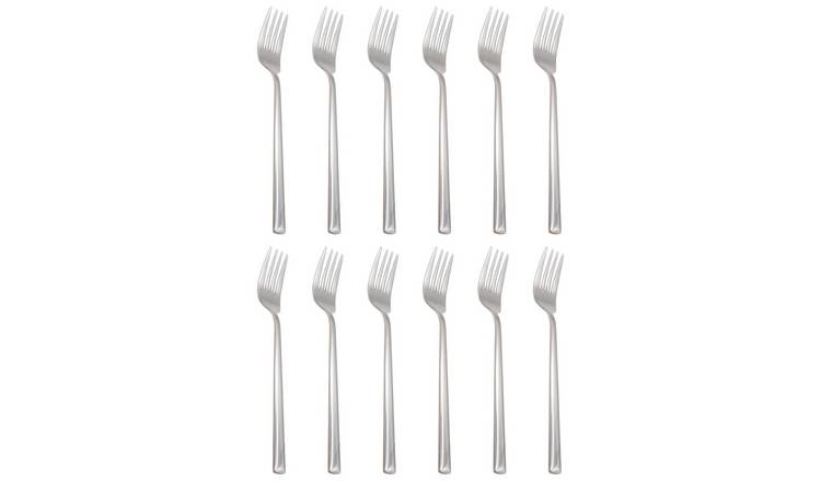 Argon Tableware Tondo Stainless Steel Dinner Forks - Pack of 12