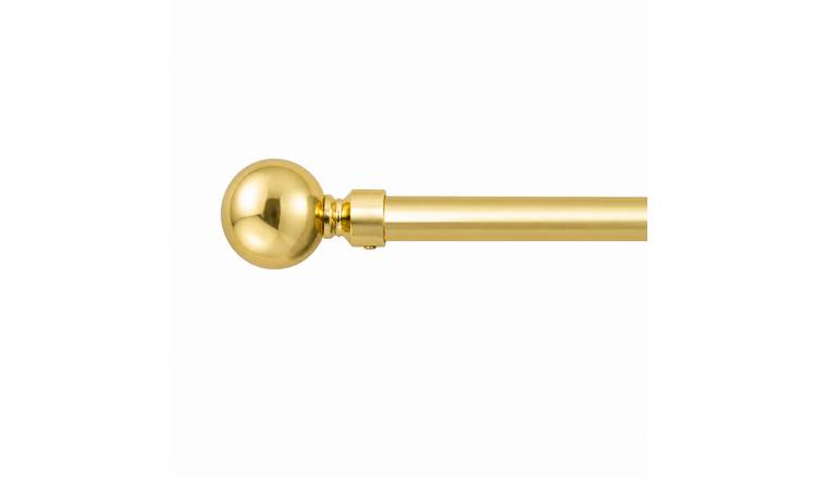 New Edge Blinds 16-19mm Gold Ball Eyelet Curtain Pole - 120cm - 210cm