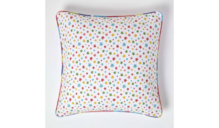 Homescapes Multicoloured Cotton Stars Cushion Cover - 60 x 60 cm