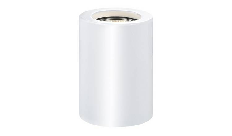 Happy Homewares Small and White Gloss LED Floor Lamp - 9cm