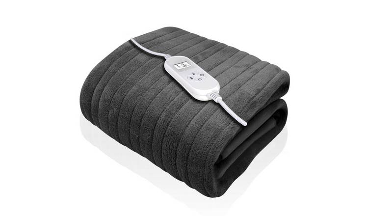 Dreamcatcher Heated Throw Blanket Double Micro Fleece 130cm - Grey