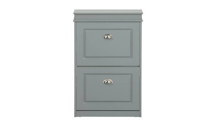 SoBuy 2 Flip Drawer  Wooden Shoe Cupboard - Grey