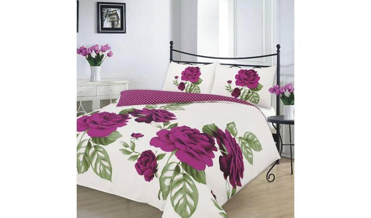 HomeSpace Direct Isabella Plum Duvet Cover Set - King