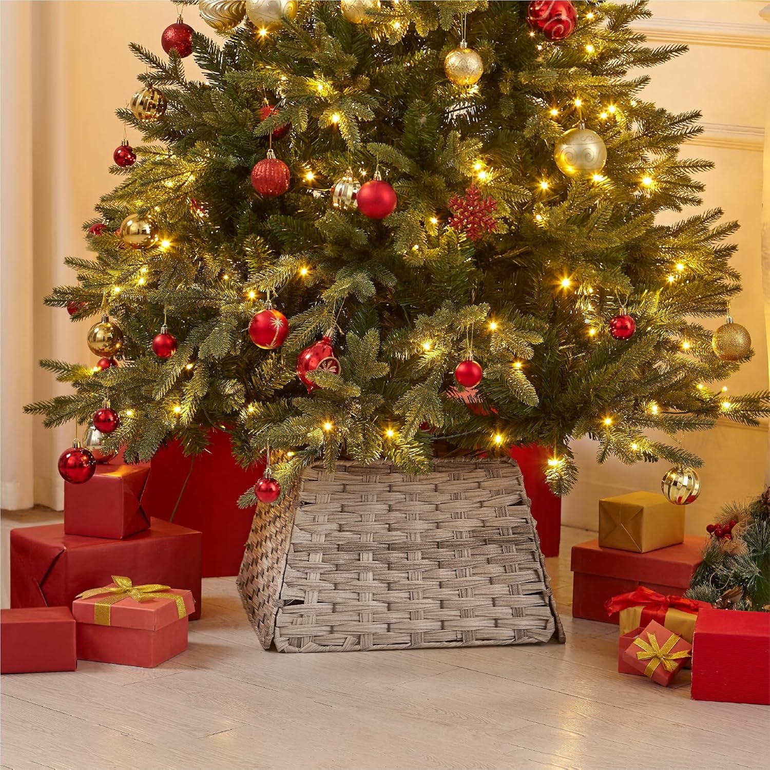 My Christmas Wicker Christmas Tree Skirt Base Rattan Basket - 45cm - Image 2