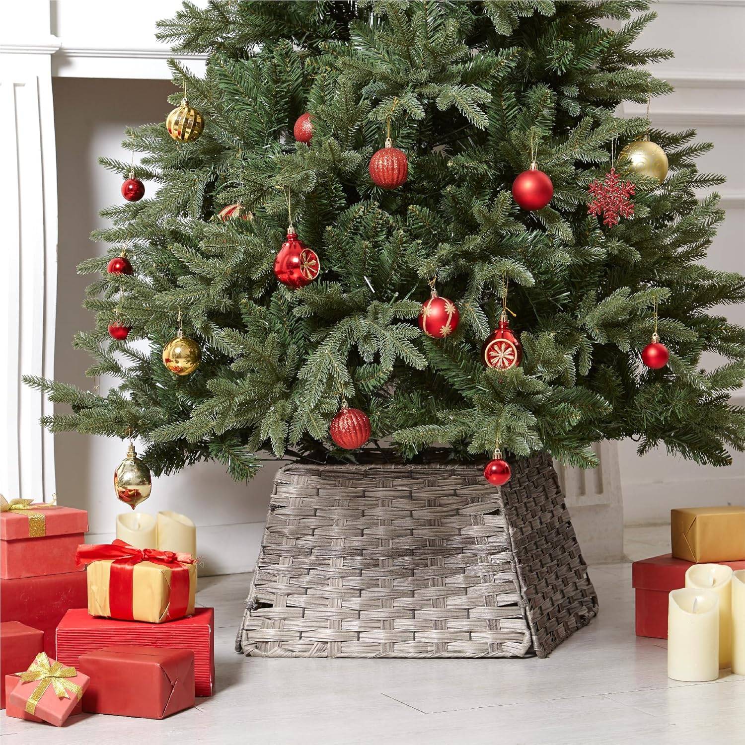 My Christmas Wicker Christmas Tree Skirt Base Rattan Basket - 45cm - Image 6