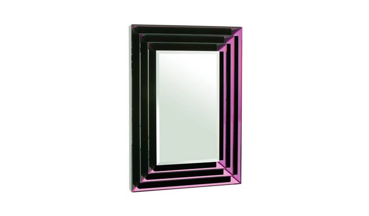 Orsina Carlotta Mirrored Bevelled Frame Wall Mirror - Purple