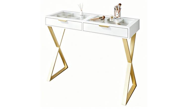CARME Home Jess Dressing Table - White/Gold