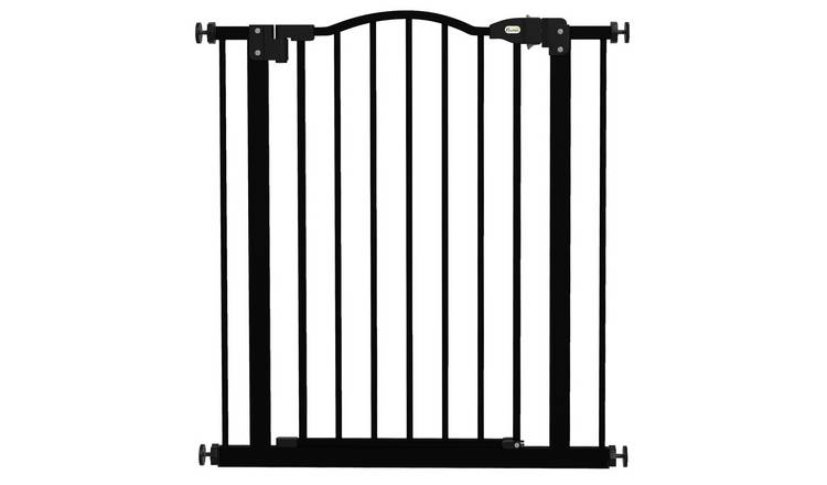 PawHut Pressure Fit Auto Close Dog Stair Gate - 74-80cm x 78cm - Black