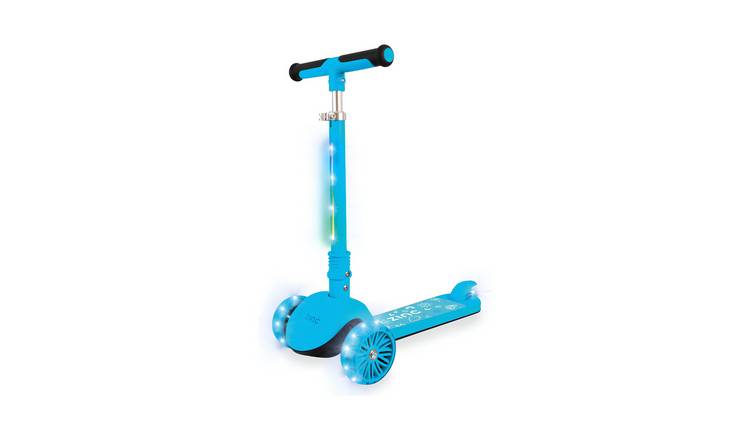 Zinc 3 Wheeled Folding LED Shine Scooter - Blue