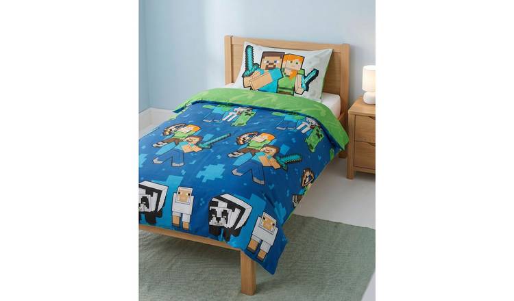 Minecraft Steve Alex Kids Boys Single Duvet Set - Multicoloured