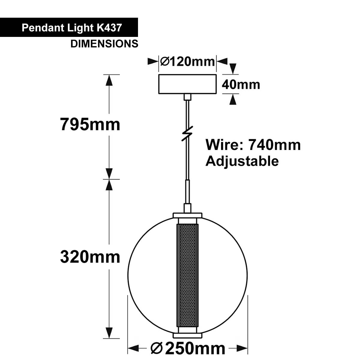 Energy Light Bulbs 9W LED Globe Glass Ceiling Pendant Light - Grey - Image 2