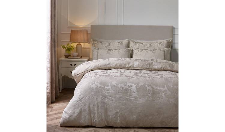 Catherine Lansfield Opulent Jacquard Duvet Cover Set - Single - Champagne