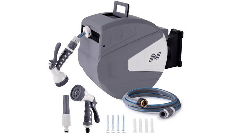 NETTA 40m Retractable Garden Hose Reel - Grey