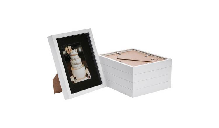 Nicola Spring 3D Box Photo Frames - 8 x 10" with Mount - Set of 5 - White