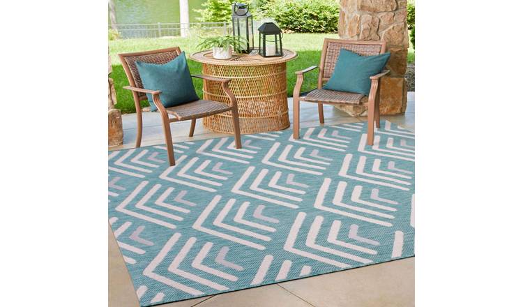 Mega Flooring Blue Modern Abstract Rug - 100 x 150cm