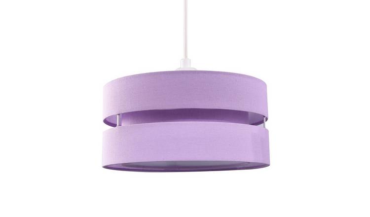 Happy Homewares Lilac Linen Fabric Triple Tier Pendant Shade - 26cm