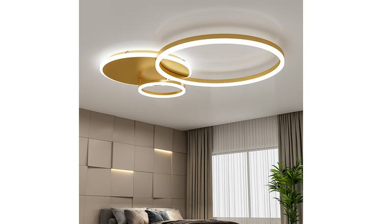 Living and Home LED Loop Ceiling Light - Gold