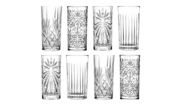 RCR Crystal 8 Piece Mixology Highball Glasses Set - 370ml