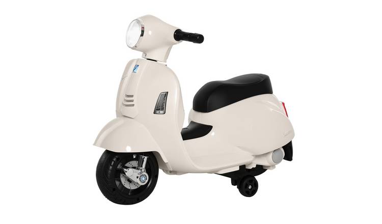 HOMCOM Vespa 18 to 36 Months 6V Electric Ride on Motorbike – White