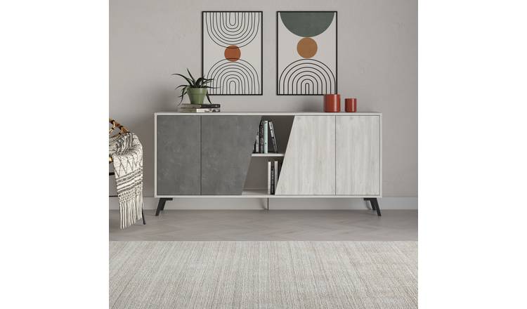 Decortie Fiona Sideboard - Ancient White & Retro Grey