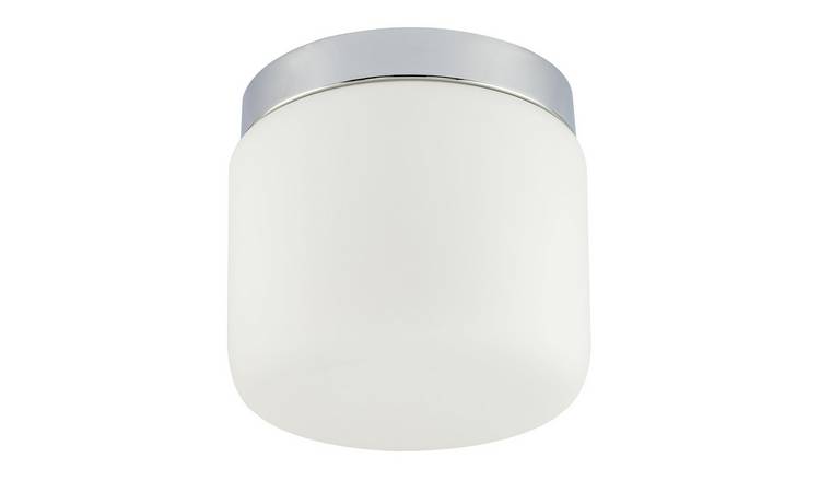 Happy Homewares LED in Polished Chrome with Glass Bathroom Ceiling Light - 13cm