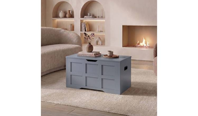 Vida Designs Small Storage Ottoman - Grey